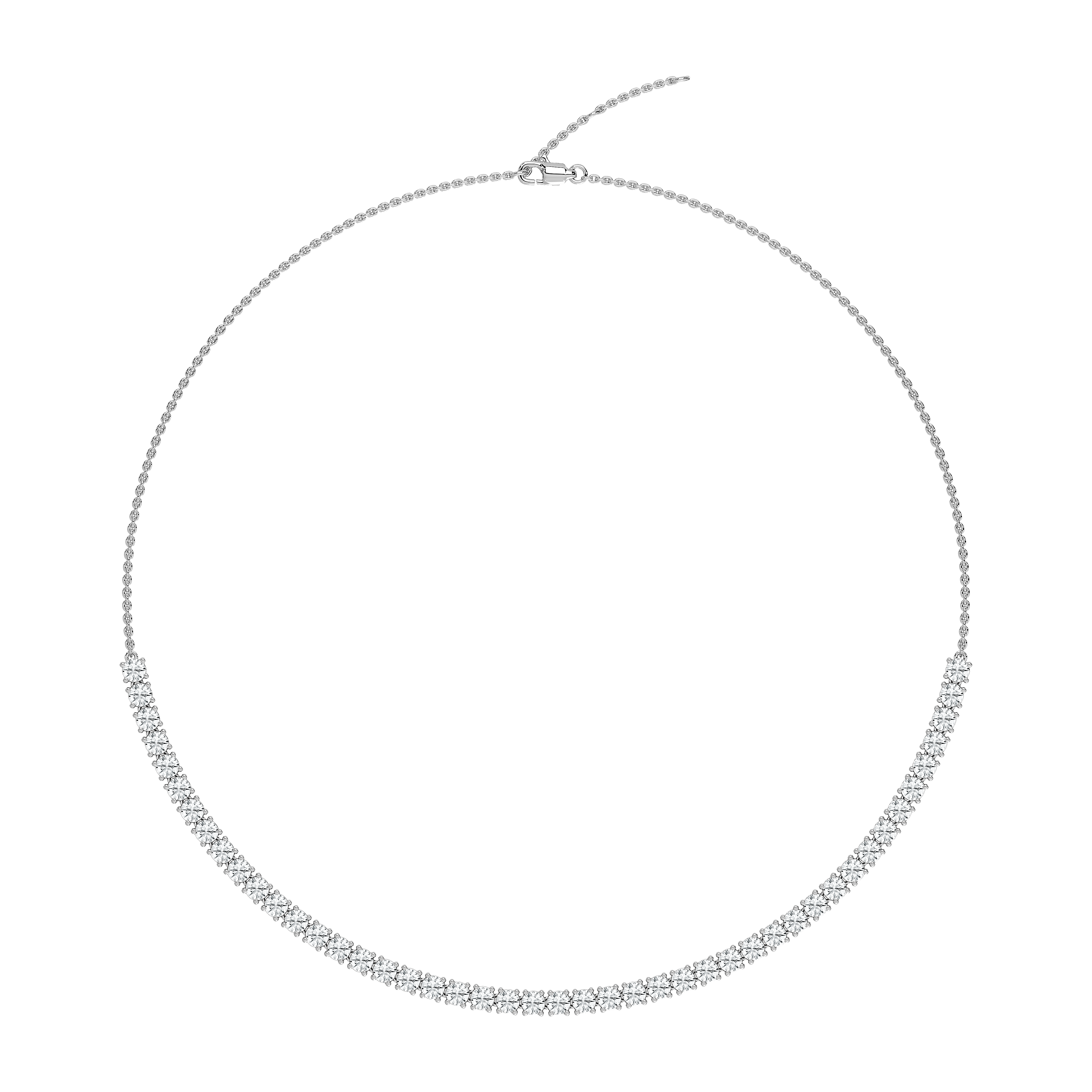 Half Diamond Tennis Necklace