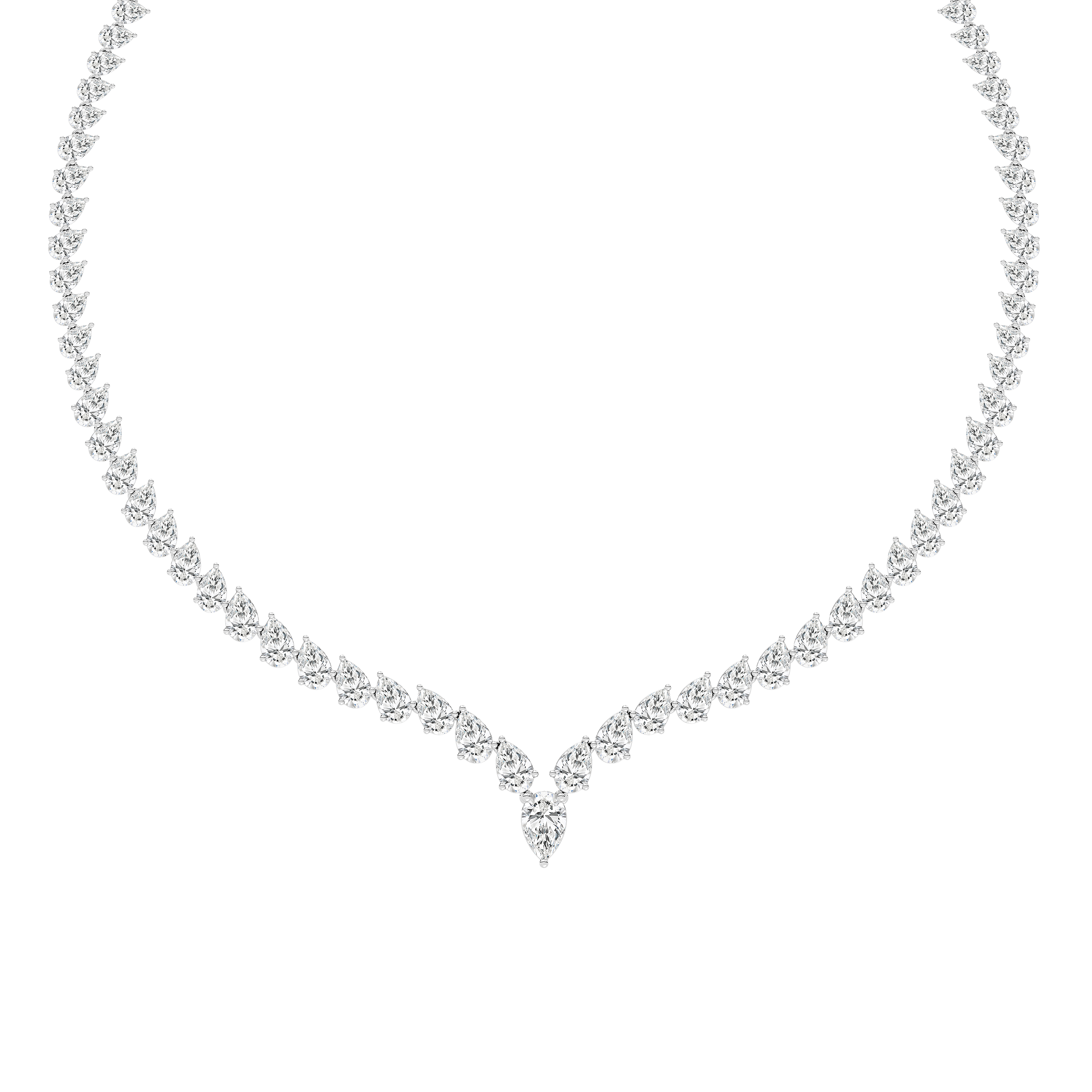 Pear-Cut Diamond Tennis Necklace
