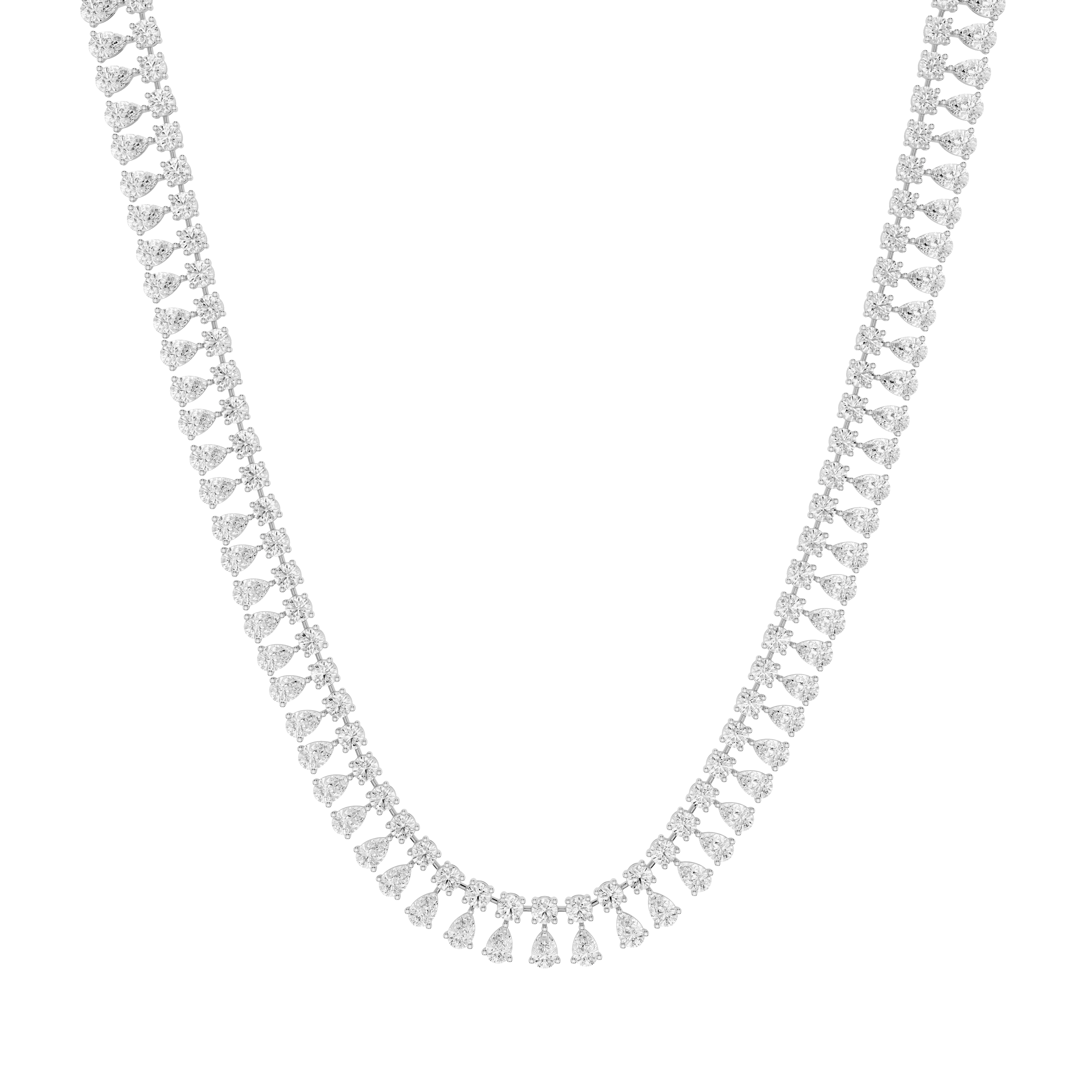 Round and Pear Diamond Eternity Necklace